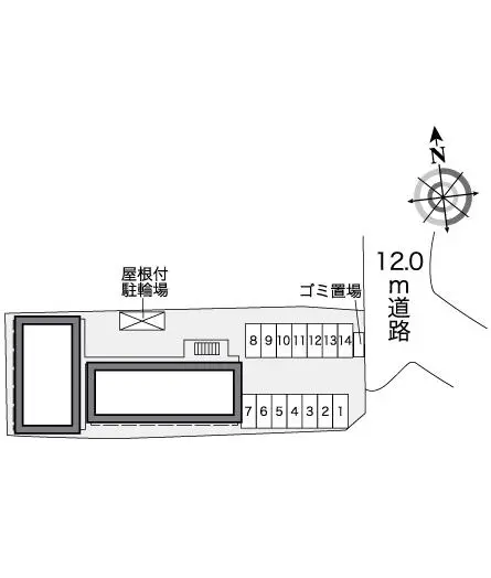 ★手数料０円★大東市灰塚　月極駐車場（LP）